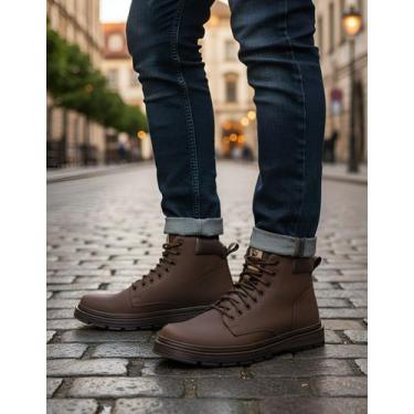 Imagem de Bota Coturno Masculino Ferraroni Vegano Com Ziper e Solado de Borracha