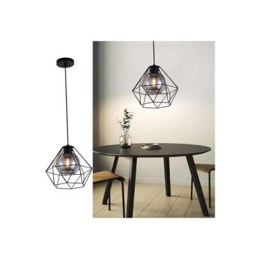 Imagem de Luminária pendente genérica de 1 luz E27 preta 25x25x100cm - Lightbek 
