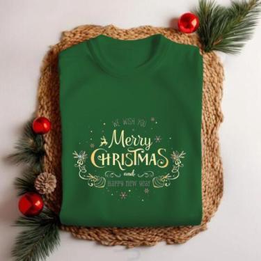 Imagem de Camiseta Unissex Natal We Wish You Merry Christmas Festa Personalizada
