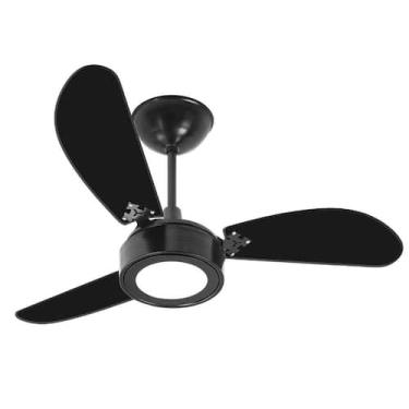 Imagem de Ventilador De Teto Super Led Preto 3 Pás Laqueadas Pretas Led 18W 6500