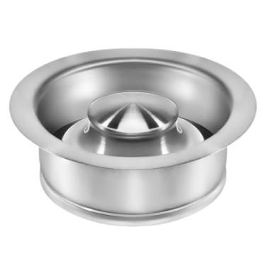 Imagem de Flange de pia de cozinha para descarte de lixo e tampa de pia de aço inoxidável adequado para aberturas universais de ralo de pia padrão de 8,5 cm acessórios de substituição de pia de cozinha