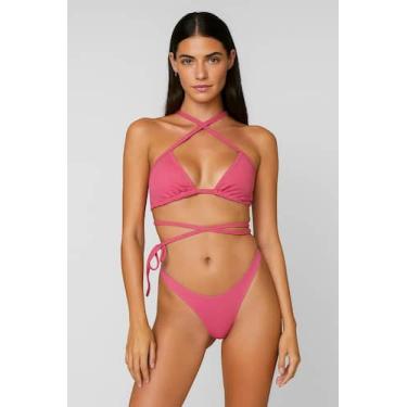 Imagem de 007- Biquíni Cortininha Asa Delta Marquinha Verão - TRIBO MODA, Rosa-F