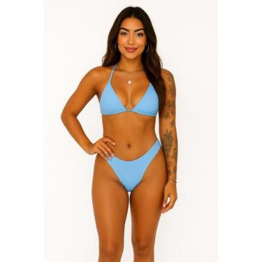 Imagem de Biquíni Cortininha Asa Delta Marquinha Verão P ao GG - TRIBO MODA, Azu
