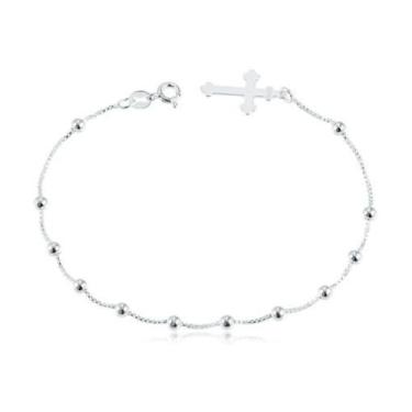 Imagem de Pulseira terco bolinha 3mm - prata 925