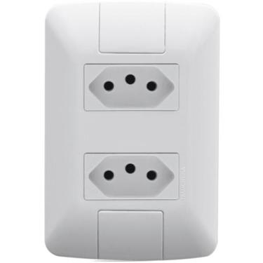 Imagem de Tomada Dupla 2P+T 10A/250V Tramontina ARIA, Branco, 250V