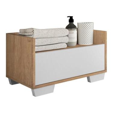 Imagem de Gabinete Armário Banheiro 80 Cm Rustic/branco - MULTIMOVEIS
