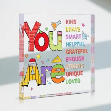 Imagem de Presente de professor, presente de agradecimento, placas e placas decorativas de mesa de acrílico, presente ideal para amigos e familiares, adequado para aniversário, formatura, dia das bruxas e Natal