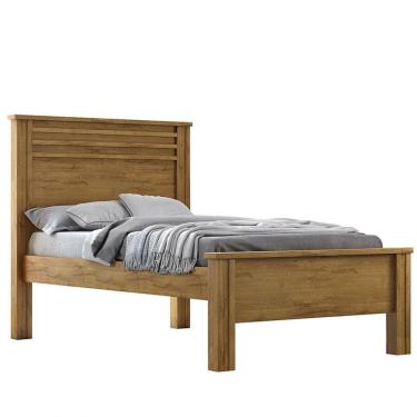 Imagem de Cama Solteiro Com Painel Ripado - Verona-cumaru - Móveis Novo Horizonte