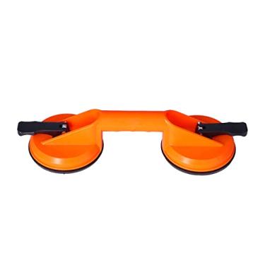 Imagem de Ventosa 2 mandíbulas removedor de vidro levantador resistente capacidade de carga 100 lb alça de plástico almofada de borracha extrator de placa de vácuo para manuseio de telha