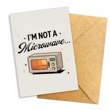 Imagem de Cartão de aniversário I'm Not A Microwave But Damn Do I Heat Things Up – Presente romântico sujo engraçado para namorado, namorada, marido, esposa – nota de amor sedutora sexy, humor adulto – 20 x 13