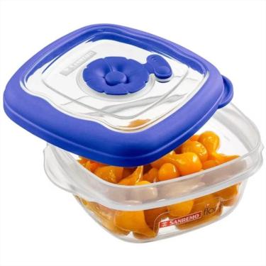 Imagem de Pote Quadrado Pequeno Baixo Cores Sortidas 280ml - 707-5 - Sanremo Pote Quadrado Pequeno Baixo 280ml Sanrem 707-5