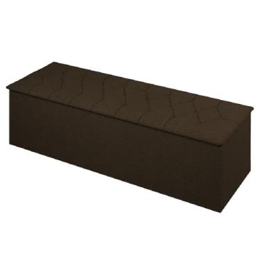 Imagem de Calçadeira com Baú Estofado Istambul Dobuê Chocolate 1,60m Suede