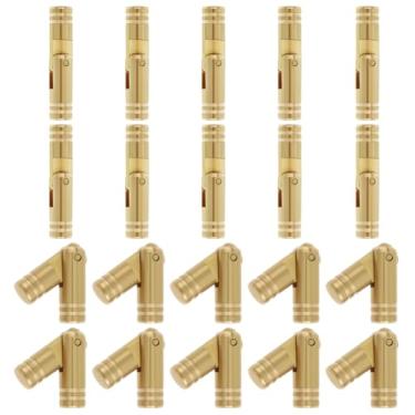 Imagem de HOJLKLD 20 peças de dobradiças ocultas de latão de 4 mm, dobradiças pequenas ocultas de ângulo de abertura de 135 graus para caixa de madeira de porta de armário de joias faça você mesmo, dobradiça
