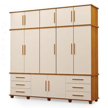 Imagem de Guarda Roupa Casal Londres 5 Portas Freijó Off White – Luapa Móveis