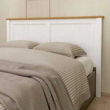 Imagem de Cabeceira Cama Box Casal Queen 160cm Lázio Branco/freijó F07 - Mpozenato