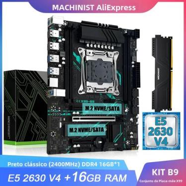 Imagem de Kit De Placa Mãe Intel Xeon E5 2630 V4 MACHINIST B9 X99 Com Memória RA