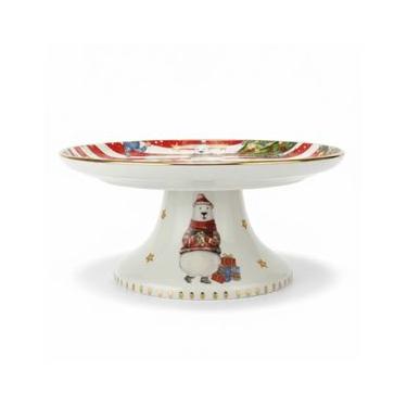 Imagem de Prato Para Bolo Com Pé Natalino 20Cm - Ce Porcelanas