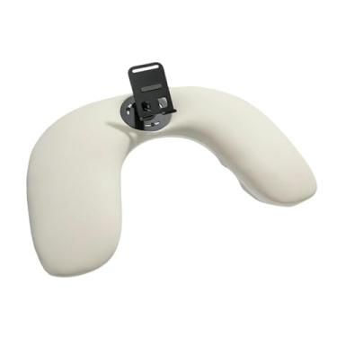 Imagem de ChuYiElegance Apoio de braço em couro PU em formato de U, com suporte para celular, almofada antiderrapante para mãos e mãos, ideal para mesa de manicure e unhas de, Damasco