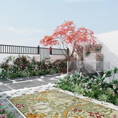 Imagem de Tapete para ambientes externos, 12 x 17 cm, canudo de plástico impermeável, impermeável, tropical, hidrofóbico, não mofado, para deck, anticongelante, resistente a rasgos, tapete têxtil para jardim e