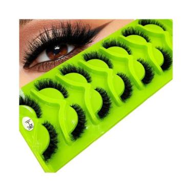 Imagem de Cílios Postiços Naturais E Fluffy Com Efeito Olho De Gato, 7 Pares De 