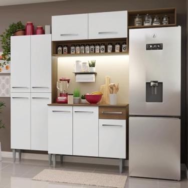 Imagem de Armário de Cozinha Completa 229cm Rustic/branco Emilly Madesa 18xa
