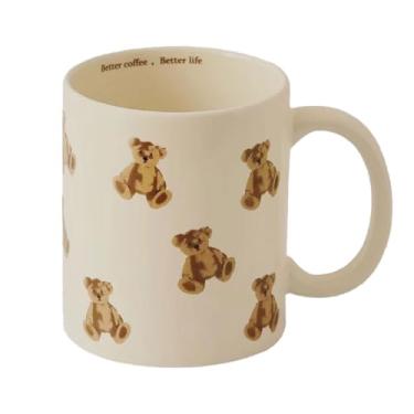 Imagem de Ceraozmus Caneca fofa de urso de desenho animado, caneca de café de cerâmica de 350 ml para casa, escritório, novidade divertida para todas as bebidas (estilo de perna reta)