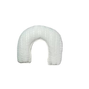 Imagem de Almofada de Amamentação em Tricot com Zíper, Formato em U, 37x45x13cm, Enchimento Siliconado, Hipoalergênica, Acrílico 100% (Off White)