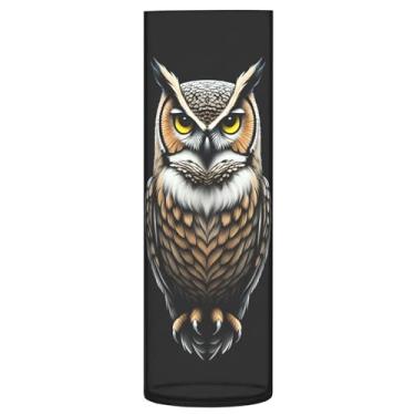 Imagem de JUZIHAI Vaso com estampa de coruja para flores, 9,9 cm x 30 cm, cilindro de plástico, moderno, vaso de flores para centro de mesa de casamento, decoração de casa