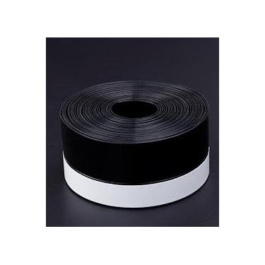 Imagem de Fita de silicone para remoção de clima com vedação de 16,5 m, fita de isolamento de rascunho, à prova de intempéries, à prova de som, para porta ou janela, banheiro, duche, aberturas de vidro (preto