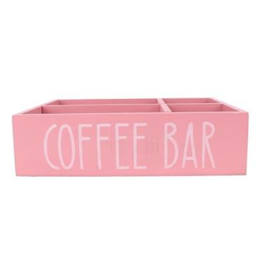 Imagem de Organizador da Estação de café de Madeira, Suporte para Saquinhos de chá de Madeira Com Divisor de Divisor, Coffee de Caixa de Armazenamento Recipiente para Cozinha de Bancada