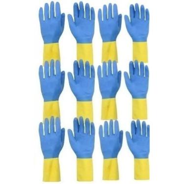 Imagem de Luva Neoprene Bicolor de Segurança Química Alta Resistência EPI Profissional (6,M)