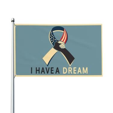 Imagem de Mlk I Have A Dream Martin Luther King Jr Day festa de boas-vindas ao ar livre decorações ao ar livre escolhas casa casa jardim quintal decoração 9,5 x 1,5 m bandeira grande