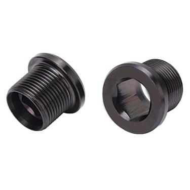 Imagem de KIMISS Conjunto de Parafusos de Manivela de Bicicleta - Parafusos de Fixação de Porca de Roda de Liga de Titânio à Prova de Ferrugem para Bicicletas de Estrada - 2 Peças M15 X 12mm (Preto)