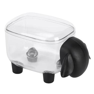 Imagem de GLOGLOW Caixa de Armazenamento Caixa de Cotonete, Suporte Organizador para Acessórios de Maquiagem e Material de Escritório, Capa Transparente, 5,1 X 3 X 3,1 Polegadas Cute Cartoon Sheep Cotton Nan (cordeiro preto)