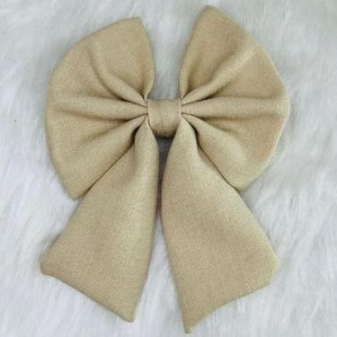 Imagem de Laço de Cabelo Feminino com Bico de Pato Adulto Acessório de Moda em para Penteados (CREME LAÇO,ADULTO)