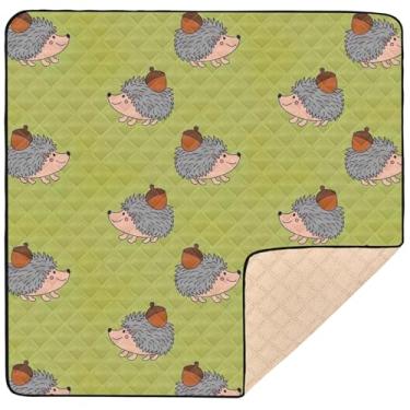 Imagem de Tapete de brinquedo fofo animal ouriço bolota tapete de brinquedo de uma peça dobrável tapete de bebê engatinhar mais grosso infantil atividades academia 127 x 127 cm