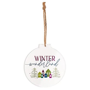 Imagem de Ornamento de acrílico para pendurar no inverno Wonderland Winter White 8 x 7