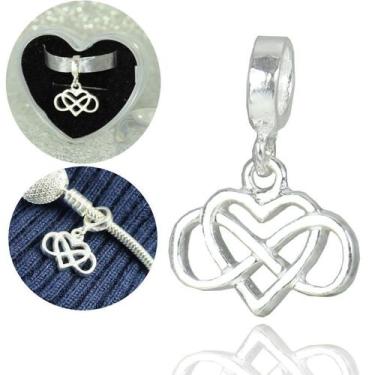 Imagem de Berloque Charms Coração Amor Infinito Prata Lei 925 - Lojas La&Ny Prat