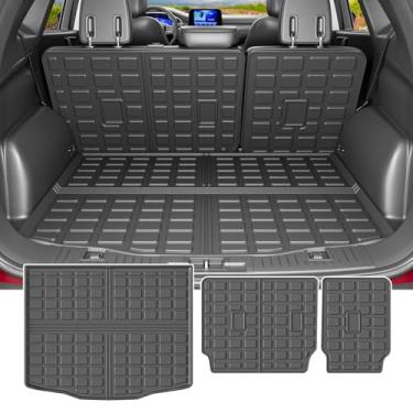 Imagem de powoq Fit 2020-2023 Ford Escape Trunk Mat TPE Cargo Liner Rear Backrest Mat All Season Protection Cargo Mat Trunk Liner for 2020 2021 2022 2023 Ford Escape Accessories (Trunk Mat+Backrest Mat)