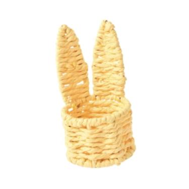 Imagem de YWJLQH Cesta de Vime com Orelhas de, Reutilizável E Respirável, Ideal para a Páscoa, Perfeita para Levar Na Mão Na Sala de Estar Ou Na Cozinha, Amarelo, Tamanho real