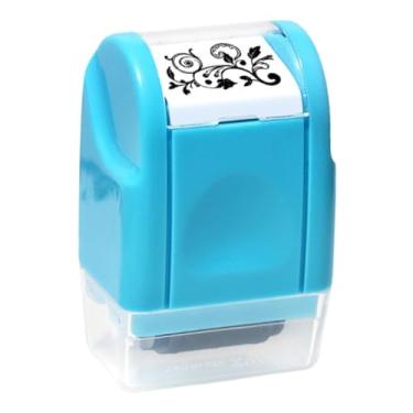 Imagem de Esquirla Carimbo de rolo portátil decorativo com estampa de vinha, compacto e versátil para scrapbooking, desenho, diários, iniciantes e crianças, Azul