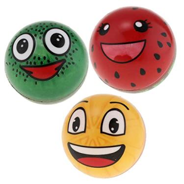 Imagem de Milageto Pacote com 3 Bolas Pula-pula de 7,6 Cm (3 Polegadas) para Crianças Pequenas, Fruta