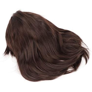 Imagem de Dioche Peruca Masculina Curta Marrom Reta Respirável Malha Interna Macia Macia Deformar Peruca Masculina para Festa de Halloween Cosplay Vida Cotidiana Fibra de Alta Temperatura