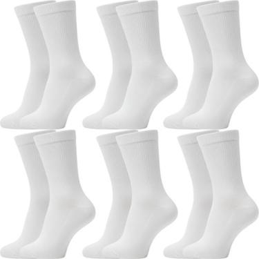 Imagem de Kit 6 Pares Meias Cano Médio Longo Academia Sport Atacado Tamanho:G - 