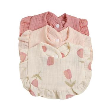 Imagem de Conjunto De Babadores Com Borda Franzida Para Bebês, 3 Peças, Toalhas 