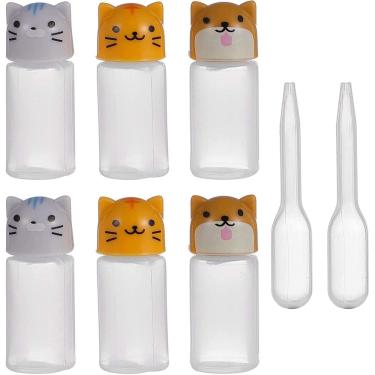 Imagem de Conjunto 6 Mini Porta Molho com Conta Gotas de Bichinhos 3ml