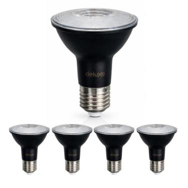 Imagem de 5Und Lâmpada Preta LED PAR20 7W Bivolt Luz Amarela 2700K E27 - Avant