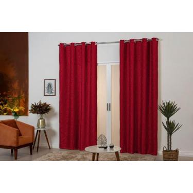 Imagem de Cortina Que Veda 50% Da Luz Jacquard 2,60 metros Com Ilhós Cromado Beg