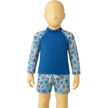 Imagem de Conjunto Infantil Termica + Sunga Bella Fiore Proteção Uv Confortavel Piscina Moda Prai...