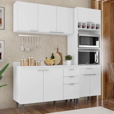 Imagem de Armário De Cozinha Com Tampo Cp02 180cm Pérola Branco Z34 - Mpozenato